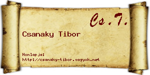 Csanaky Tibor névjegykártya